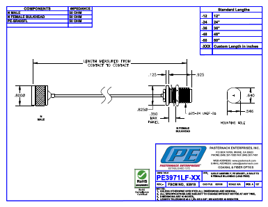 PE3971LF-60 Datasheet PDF Pasternack Enterprises, Inc.