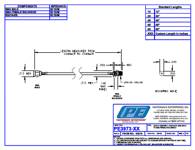 PE3973-60 Datasheet PDF Pasternack Enterprises, Inc.