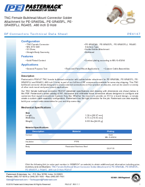 PE4147 Datasheet PDF Pasternack Enterprises, Inc.
