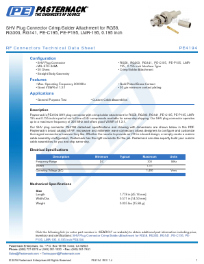 PE4194 Datasheet PDF Pasternack Enterprises, Inc.