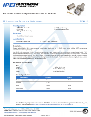 PE4210 Datasheet PDF Pasternack Enterprises, Inc.