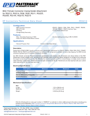 PE4212 Datasheet PDF Pasternack Enterprises, Inc.
