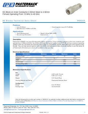 PE8225 Datasheet PDF Pasternack Enterprises, Inc.