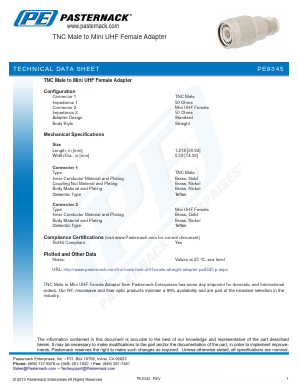 PE9345 Datasheet PDF Pasternack Enterprises, Inc.