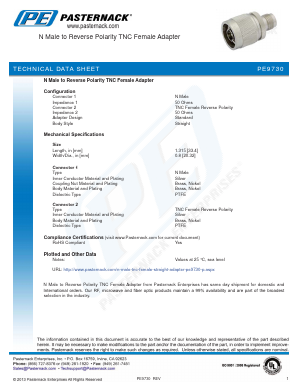 PE9730 Datasheet PDF Pasternack Enterprises, Inc.