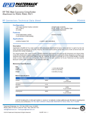 PE4666 Datasheet PDF Pasternack Enterprises, Inc.