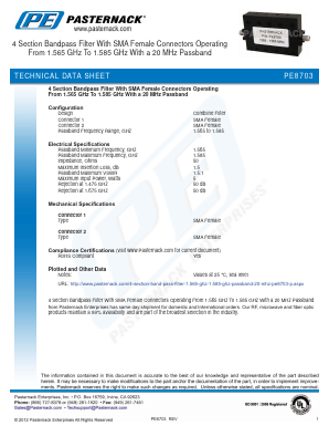 PE8703 Datasheet PDF Pasternack Enterprises, Inc.