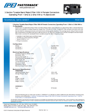PE8738 Datasheet PDF Pasternack Enterprises, Inc.
