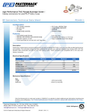 PE44811 Datasheet PDF Pasternack Enterprises, Inc.
