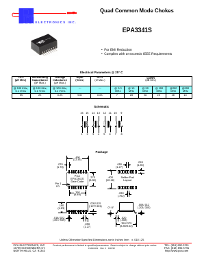 EPA3341S Datasheet PDF PCA ELECTRONICS INC.