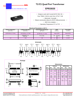 EPR1502S Datasheet PDF PCA ELECTRONICS INC.