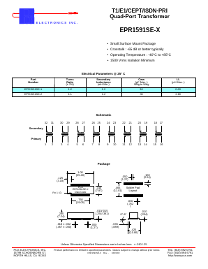 EPR1591SE-X Datasheet PDF PCA ELECTRONICS INC.