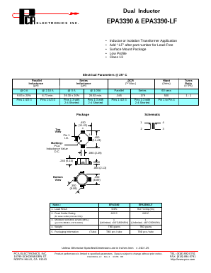 EPA3390-LF Datasheet PDF PCA ELECTRONICS INC.