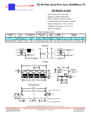 EPJ9224-4-S25 Datasheet PDF PCA ELECTRONICS INC.