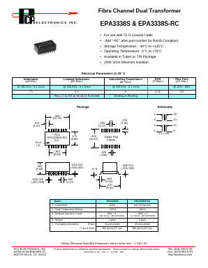 EPA3338S Datasheet PDF PCA ELECTRONICS INC.