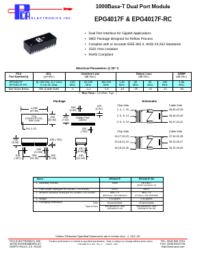 EPG4017F-RC Datasheet PDF PCA ELECTRONICS INC.