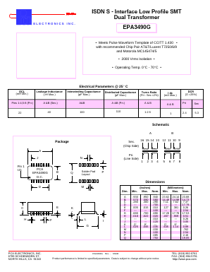 EPA3490G Datasheet PDF PCA ELECTRONICS INC.
