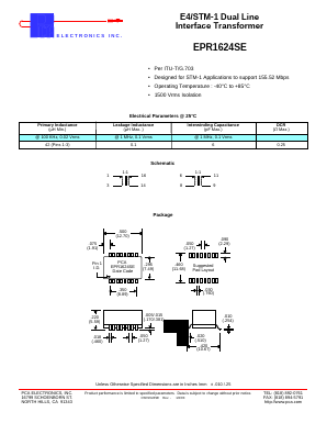 EPR1624SE Datasheet PDF PCA ELECTRONICS INC.