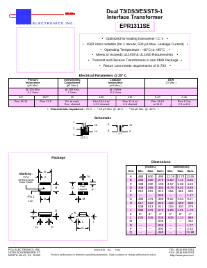 EPR1311SE Datasheet PDF PCA ELECTRONICS INC.