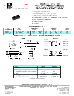 EPG4025F Datasheet PDF PCA ELECTRONICS INC.