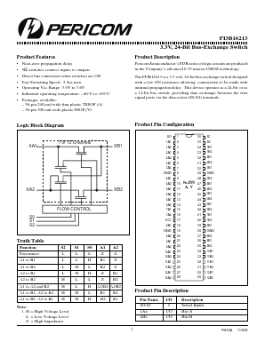 PI3B16213 Datasheet PDF Pericom Semiconductor Corporation