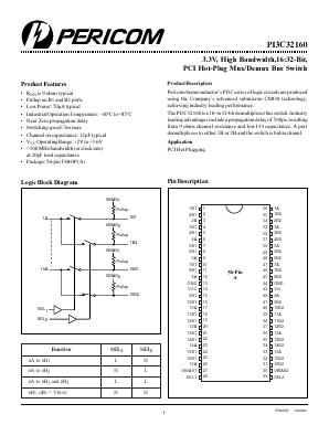 PI3C32160A Datasheet PDF Pericom Semiconductor Corporation