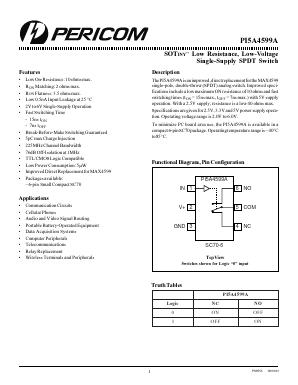 PI5A4599A Datasheet PDF Pericom Semiconductor Corporation