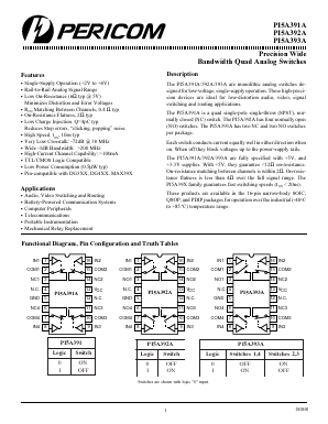 PI5A391 Datasheet PDF Pericom Semiconductor Corporation