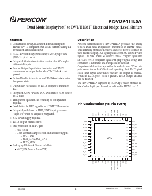 PI3VDP411LSA Datasheet PDF Pericom Semiconductor Corporation