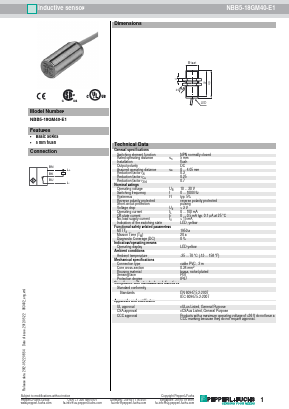 NBB5-18GM40-E1 Datasheet PDF Pepperl+Fuchs Inc.