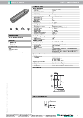 NBB5-18GM60-WO-V12 Datasheet PDF Pepperl+Fuchs Inc.