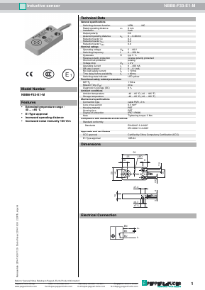 NBB8-F33-E1-M Datasheet PDF Pepperl+Fuchs Inc.