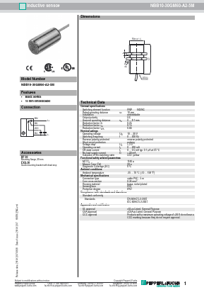 NBB10-30GM60-A2-5M Datasheet PDF Pepperl+Fuchs Inc.