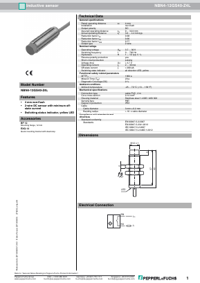 NBN4-12GS40-Z4L Datasheet PDF Pepperl+Fuchs Inc.