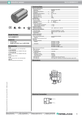 NJ10-30GM-N-V1 Datasheet PDF Pepperl+Fuchs Inc.