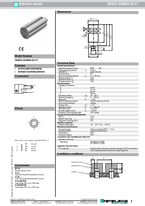 NEB22-30GM60-E0-V1 Datasheet PDF Pepperl+Fuchs Inc.