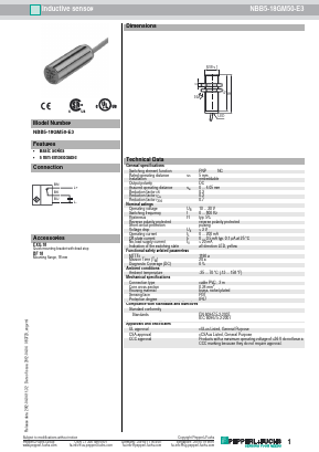 NBB5-18GM50-E3 Datasheet PDF Pepperl+Fuchs Inc.