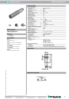 NBB5-18GM70-E2-V1 Datasheet PDF Pepperl+Fuchs Inc.