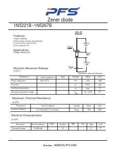 1N5246B Datasheet PDF Shenzhen Ping Sheng Electronics Co., Ltd.