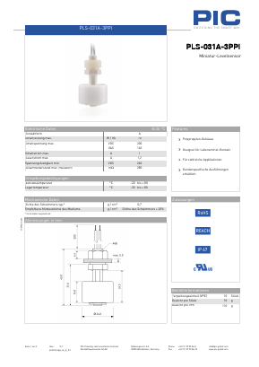PLS-031A-3PPI Datasheet PDF PIC GmbH