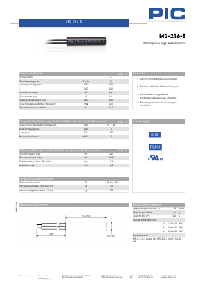 MS-216-5 Datasheet PDF PIC GmbH