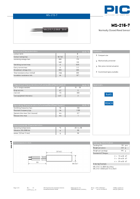MS-215-7 Datasheet PDF PIC GmbH