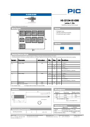 HS-2212M-02-0300 Datasheet PDF PIC GmbH