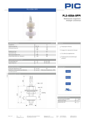PLS-020A-3PPI Datasheet PDF PIC GmbH
