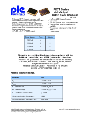 FD7499TE-25.0M Datasheet PDF Pletronics, Inc.