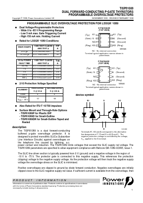 TISP61089P Datasheet PDF Power Innovations Ltd
