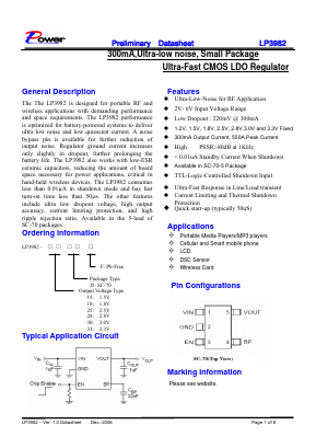 LP3982-30J5 Datasheet PDF Lowpower Semiconductor inc