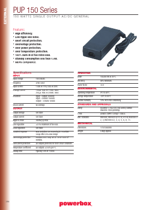 PUP150 Datasheet PDF Powerbox