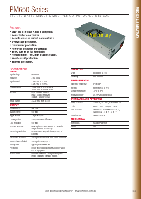 PM650 Datasheet PDF Powerbox