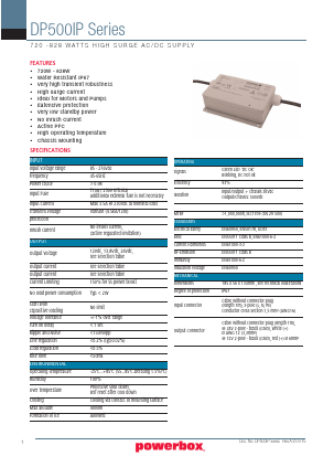 DP500IP-12 Datasheet PDF Powerbox
